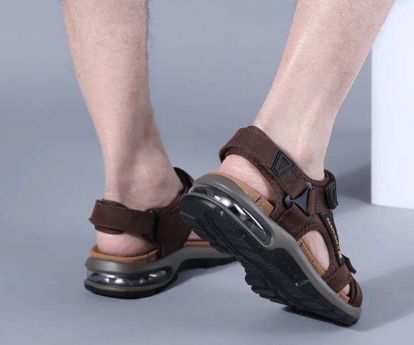 Mens Genuine Leather Sandals Comfortable Summer Outdoor Beach Shoes 2