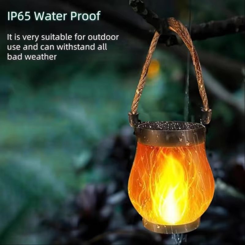 Dancing Flame Solar Lantern  Outdoor Flickering Torch Light For Garden Patio  Pathway 1