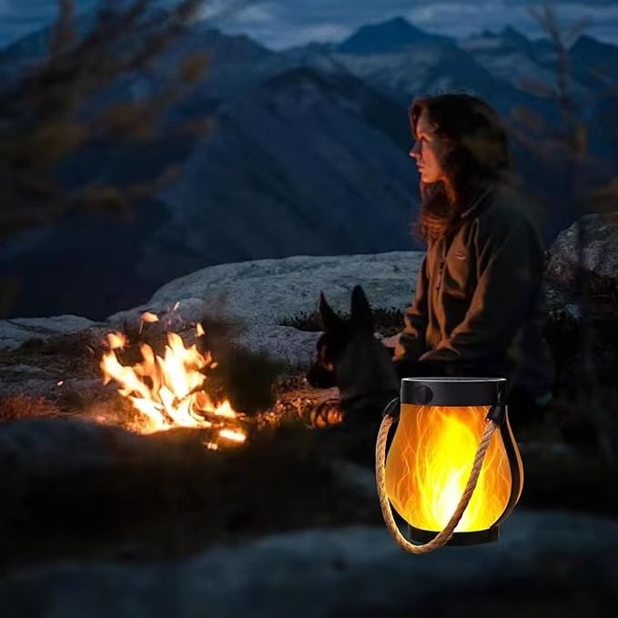 Dancing Flame Solar Lantern  Outdoor Flickering Torch Light For Garden Patio  Pathway 2