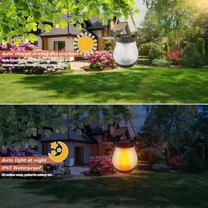 Dancing Flame Solar Lantern  Outdoor Flickering Torch Light For Garden Patio  Pathway 3