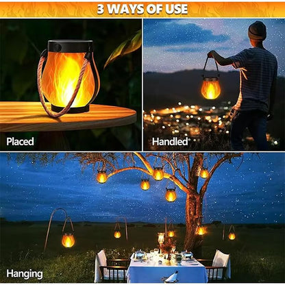 Dancing Flame Solar Lantern  Outdoor Flickering Torch Light For Garden Patio  Pathway 4