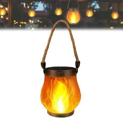 Dancing Flame Solar Lantern  Outdoor Flickering Torch Light For Garden Patio  Pathway 6
