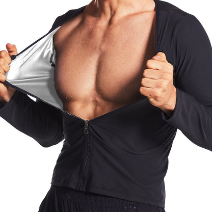Gym Exercise Versatile Shaper Waist Trainer Mens Sauna Suit Shirt Heat Trapping Sweat Compression S 3