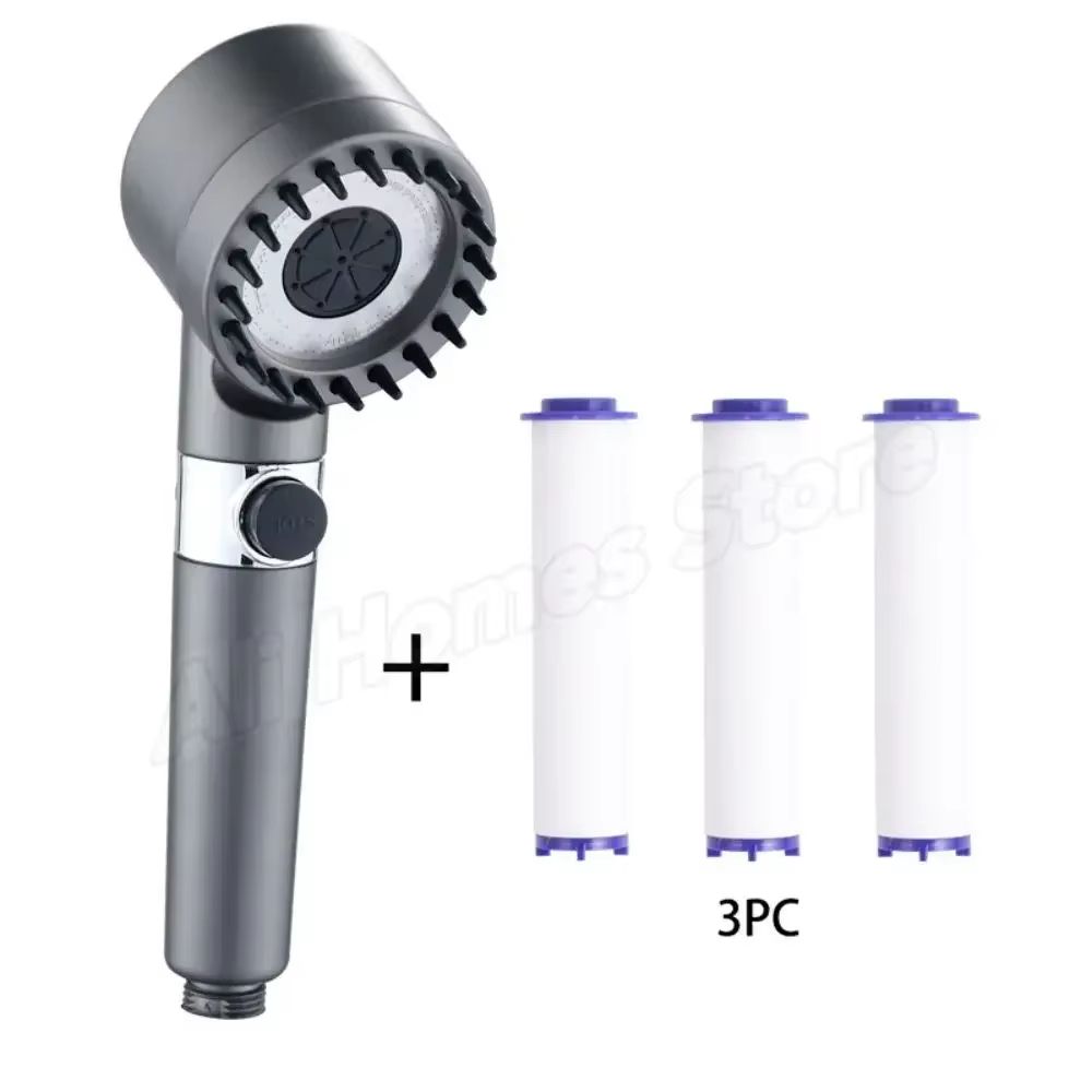 High Pressure 3 Mode Shower Head  Water Saving Handheld SPA Massage With Anion Filter 10