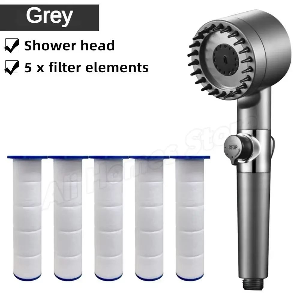 High Pressure 3 Mode Shower Head  Water Saving Handheld SPA Massage With Anion Filter 11