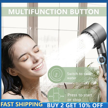 High Pressure 3 Mode Shower Head  Water Saving Handheld SPA Massage With Anion Filter 1