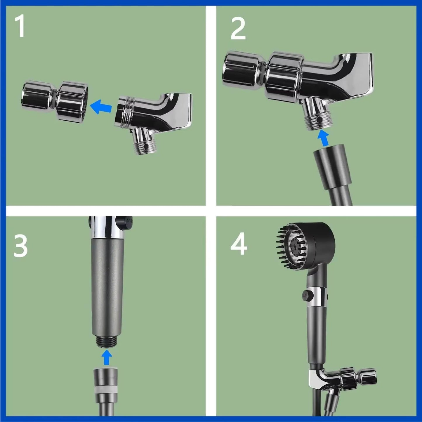 High Pressure 3 Mode Shower Head  Water Saving Handheld SPA Massage With Anion Filter 4