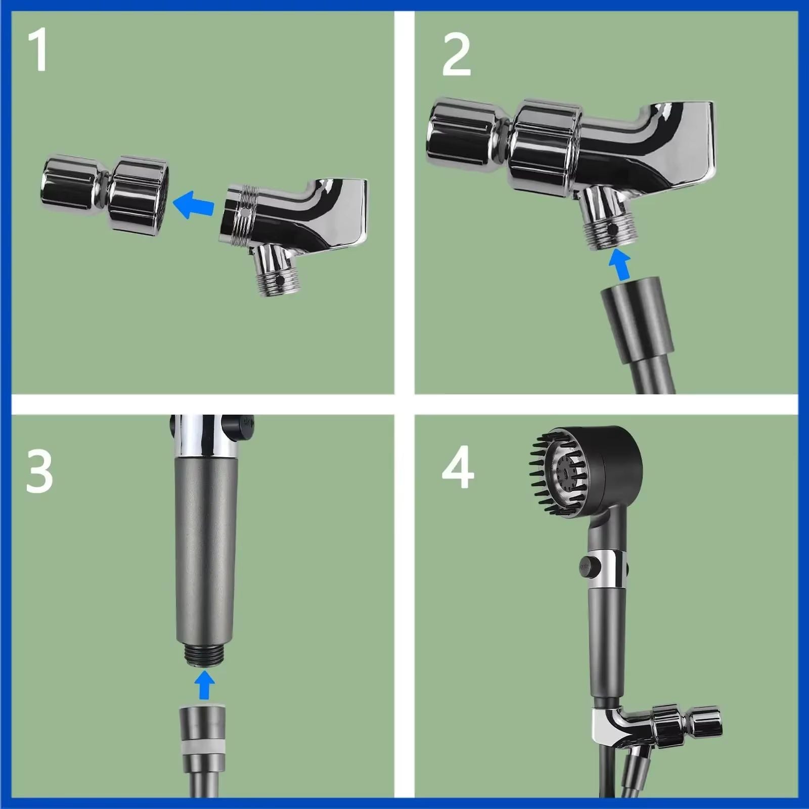 High Pressure 3 Mode Shower Head  Water Saving Handheld SPA Massage With Anion Filter 4