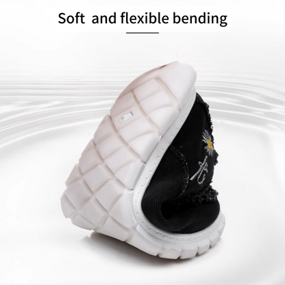 Casual Sneaker Womens Shoes Daisy Embroidery Denim Summer Stylish Footwear Cheap Shoes Clearance Li