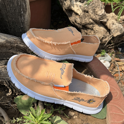 Casual Sneaker Womens Shoes Daisy Embroidery Denim Summer Stylish Footwear Cheap Shoes Clearance Li