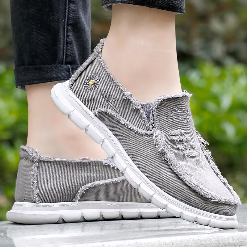 Casual Sneaker Womens Shoes Daisy Embroidery Denim Summer Stylish Footwear Cheap Shoes Clearance Li