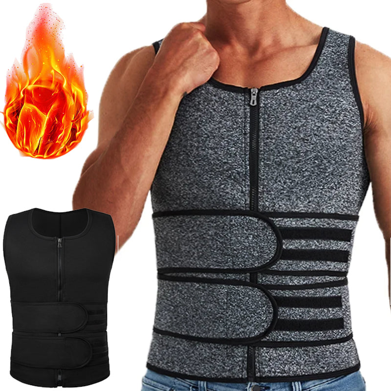 Slimming Shirt Sauna Sweat Vest, Men Body Shaper Waist Trainer Vest, Fat Burner Workout Tank Tops, Compression