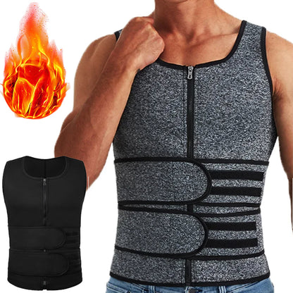 Slimming Shirt Sauna Sweat Vest, Men Body Shaper Waist Trainer Vest, Fat Burner Workout Tank Tops, Compression