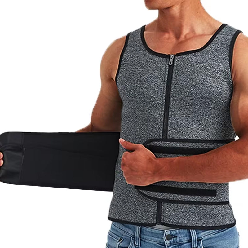 Slimming Shirt Sauna Sweat Vest Men Body Shaper Waist Trainer Vest Fat Burner Workout Tank Tops Com 2