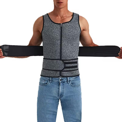 Slimming Shirt Sauna Sweat Vest Men Body Shaper Waist Trainer Vest Fat Burner Workout Tank Tops Com 3