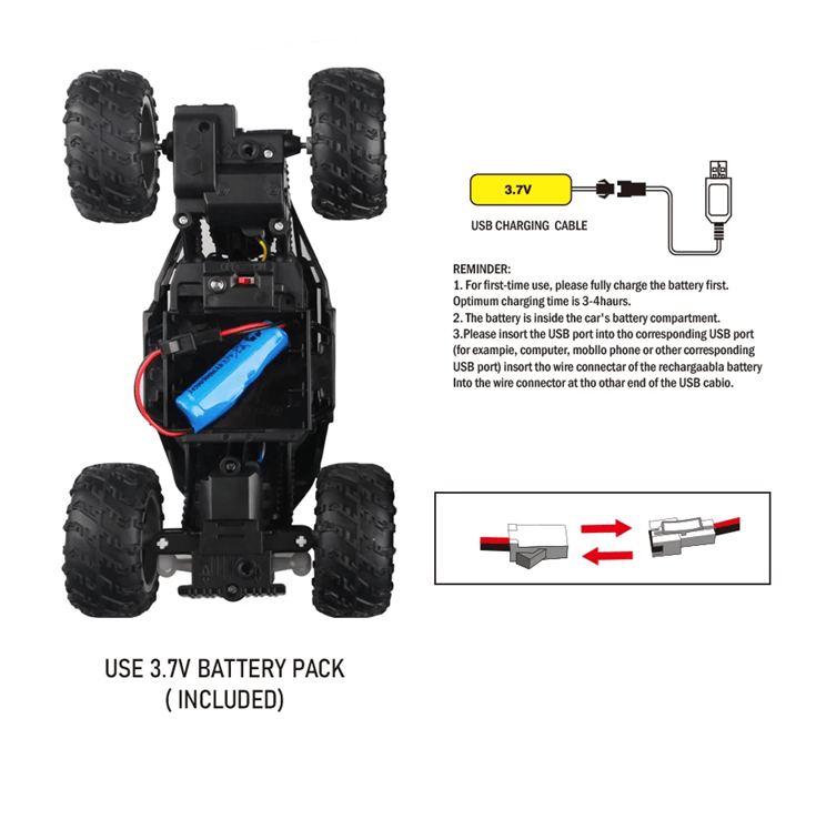 Remote Control Off Road Car With Lights And Anti Slip Tires 3