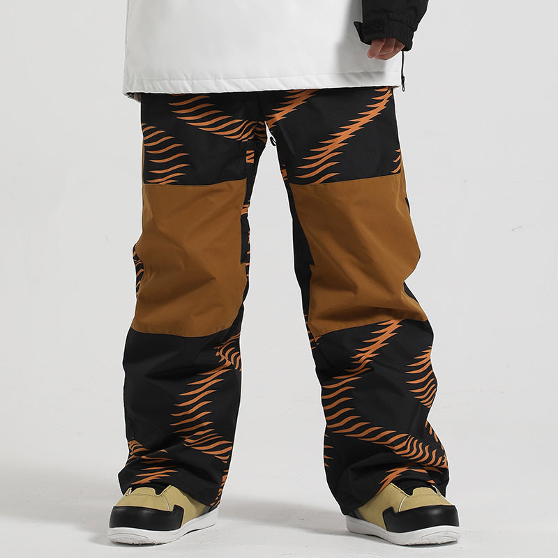 GSOU SNOW Thermal Ski Overalls Men Women, Waterproof Snowboarding Ski Pant Outdoor Mountain Trousers