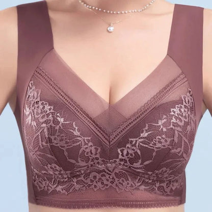 Seamless Ice Silk Push Up Bra With Lace Design For Women 2