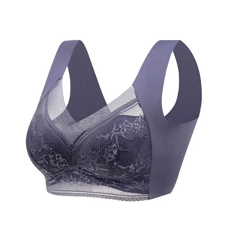Seamless Ice Silk Push Up Bra With Lace Design For Women 8