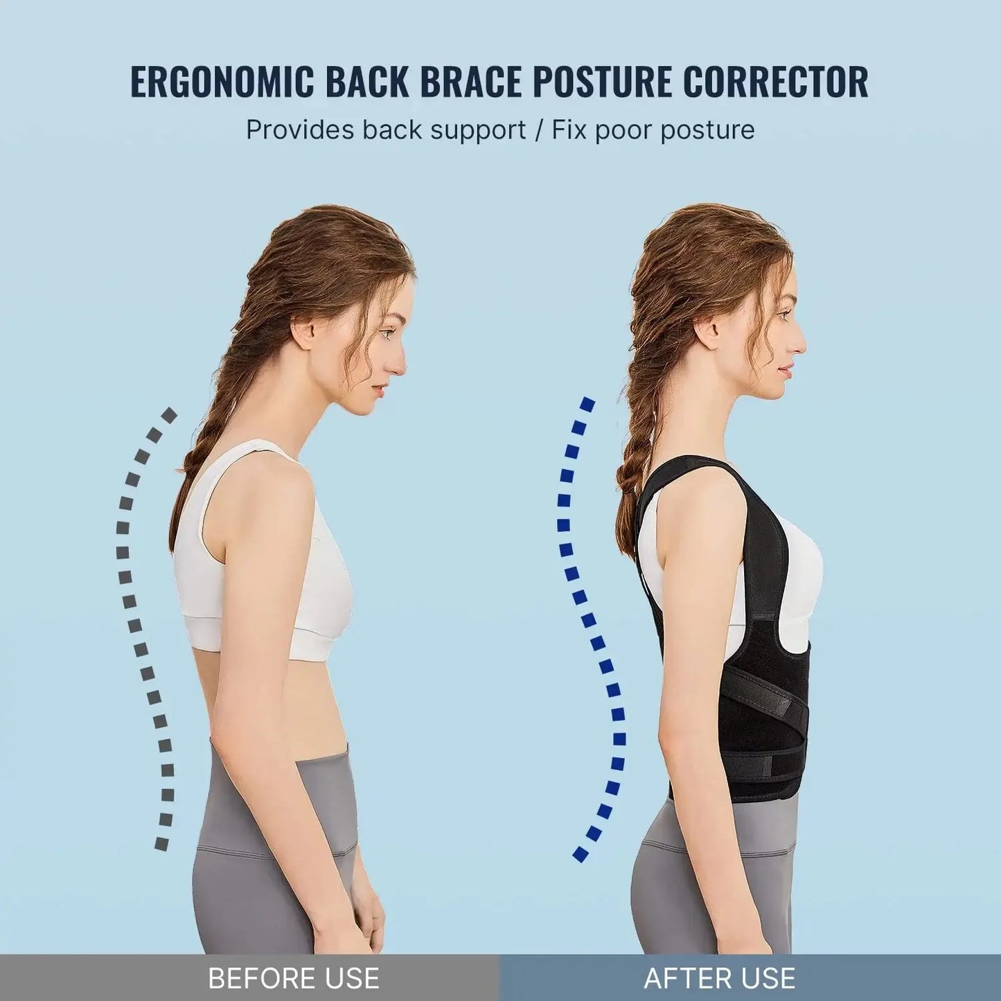 Posture Corrector Back Straightener, Back Support Brace for Women and Men, Hunchback and Scoliosis Correction