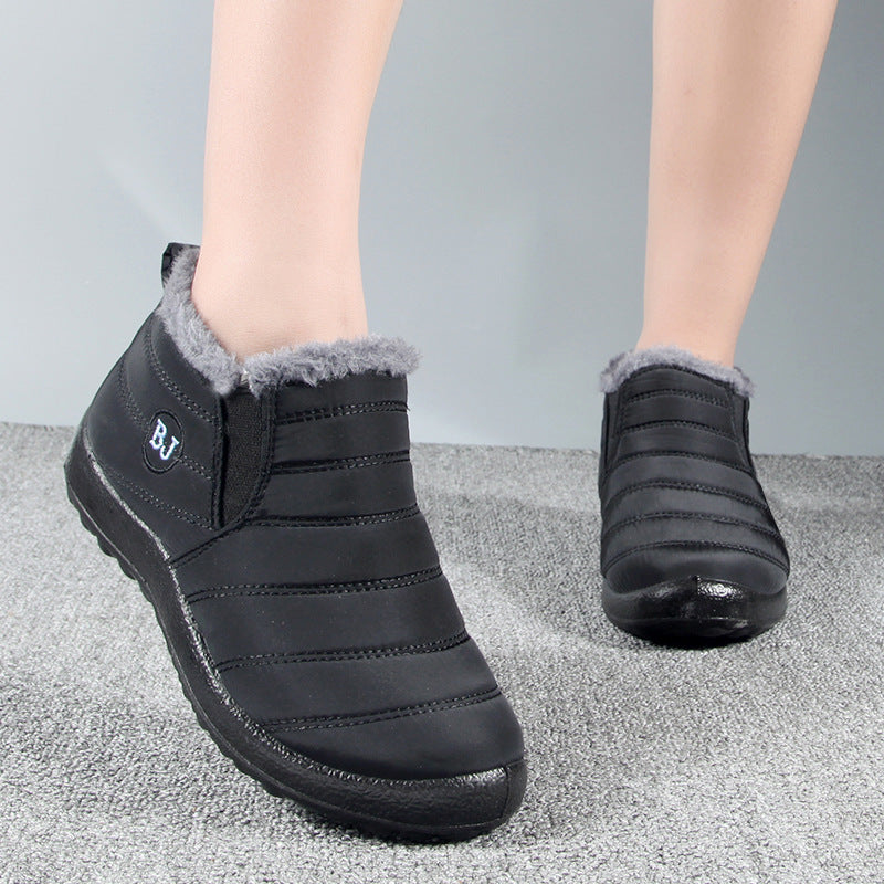 Fashion Snow Women Boots Waterproof Plush Ankle Boots Unisex Slip On Platform Shoes For Women Warm