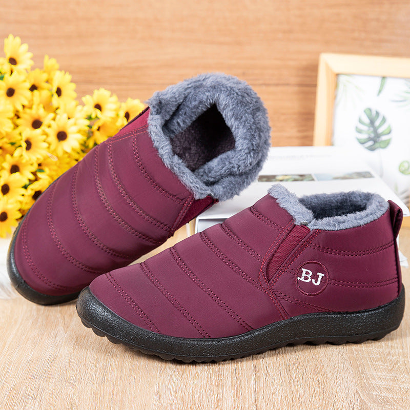 Fashion Snow Women Boots Waterproof Plush Ankle Boots Unisex Slip On Platform Shoes For Women Warm