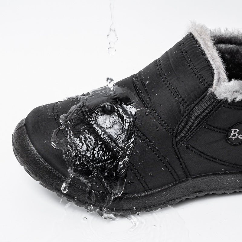 Fashion Snow Women Boots Waterproof Plush Ankle Boots Unisex Slip On Platform Shoes For Women Warm