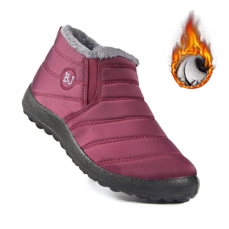 Fashion Snow Women Boots Waterproof Plush Ankle Boots Unisex Slip On Platform Shoes For Women Warm
