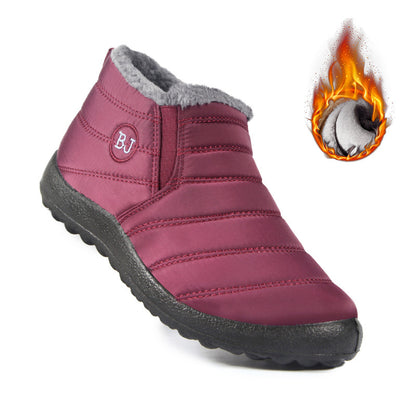 Fashion Snow Women Boots Waterproof Plush Ankle Boots Unisex Slip On Platform Shoes For Women Warm
