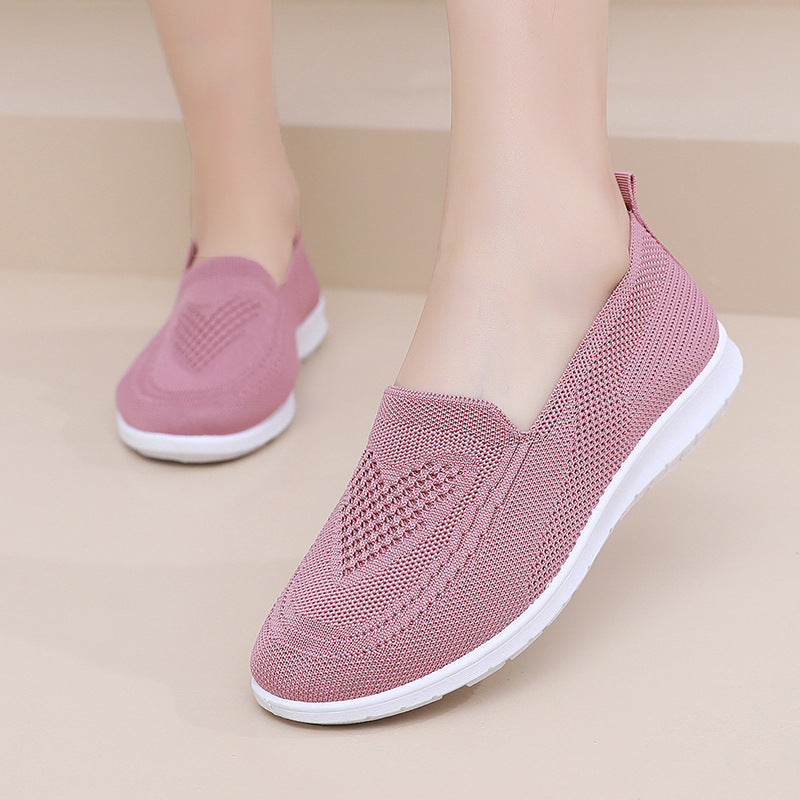 Spring Summer Womens Shoes, Casual Breathable Chunky Sole Flat Sneakers, Lightweight Walking Shoes, Cheap Shoes