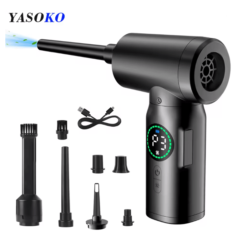 Portable Compressed Air Duster and Vacuum Cleaner Cordless for Computer and Keyboard