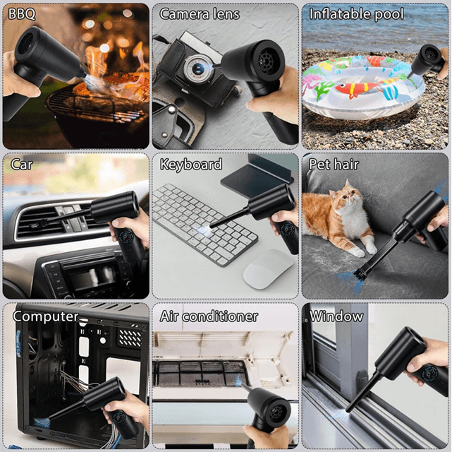 Portable Compressed Air Duster And Vacuum Cleaner Cordless For Computer And Keyboard 3