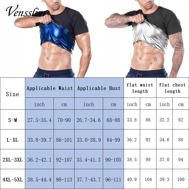 Vensslim Men Workout Fat Burner Vest, Sauna Suit Sweat Heat Trapping, Slimming Body Shaper Tank Top, Waist Trainer Fit