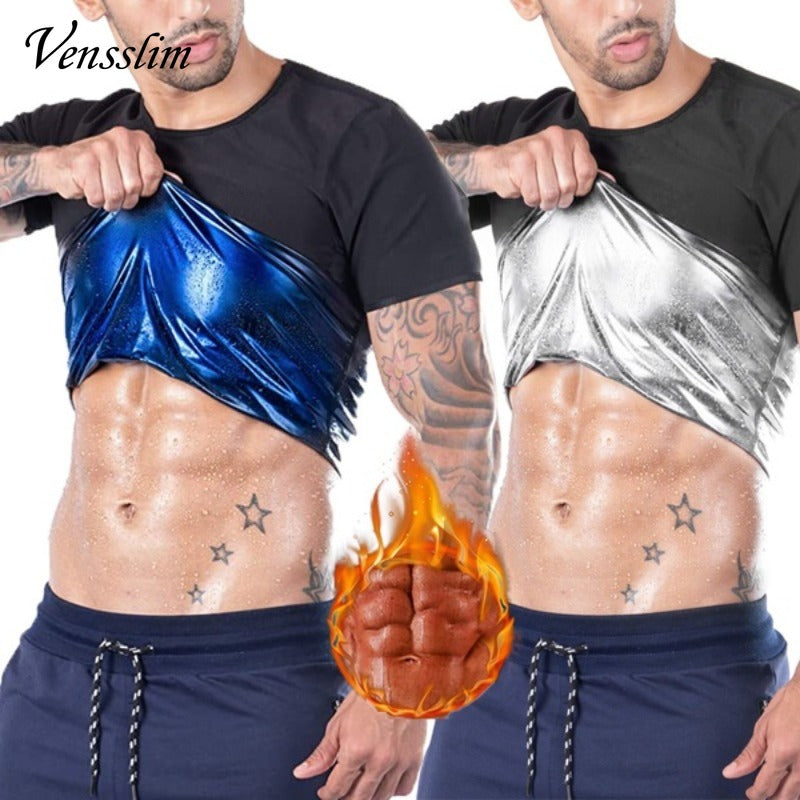 Vensslim Men Workout Fat Burner Vest, Sauna Suit Sweat Heat Trapping, Slimming Body Shaper Tank Top, Waist Trainer Fit