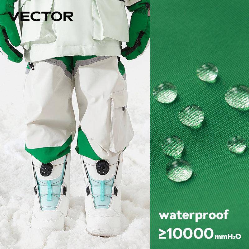 VECTOR Children Winter Ski Pants, Outdoor Warm Waterproof Snow Trousers, Windproof Snowboarding Pants for Girls