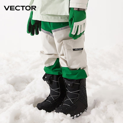 VECTOR Children Winter Ski Pants, Outdoor Warm Waterproof Snow Trousers, Windproof Snowboarding Pants for Girls