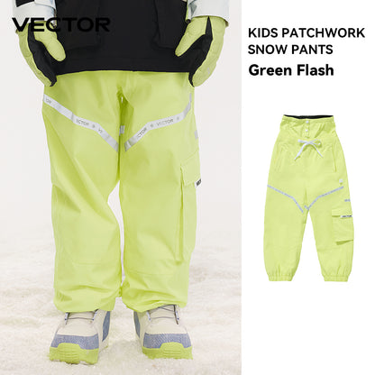 VECTOR Children Winter Ski Pants, Outdoor Warm Waterproof Snow Trousers, Windproof Snowboarding Pants for Girls