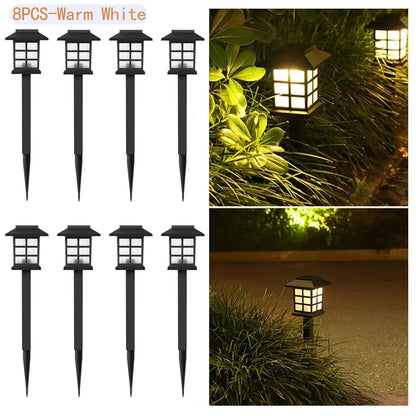 Automate Your Garden's Glow: 8 Pack Waterproof Solar Pathway Lights for Yard, Patio, Walkway & Driveway Landscape Decor