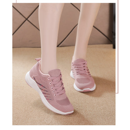 Spring Female Shoes New Womens Shoes Soft Sole Breathable Running Shoes Fashion Trend Lace Up Sport 3