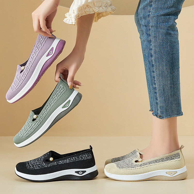 Lightweight Shoes for Women Spring Autumn, Casual Soft Sole Single Shoe, Breathable Womens Shoes, Comfortable Mother