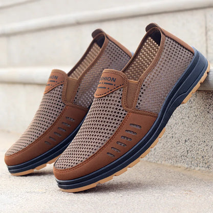 Mens Summer Breathable Mesh SlipOn Shoes Lightweight Canvas Comfort Shoes For Dad  Elderly Orthoped 2