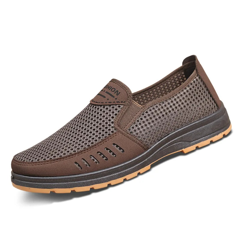 Mens Summer Breathable Mesh SlipOn Shoes Lightweight Canvas Comfort Shoes For Dad  Elderly Orthoped 4