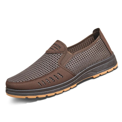 Mens Summer Breathable Mesh SlipOn Shoes Lightweight Canvas Comfort Shoes For Dad  Elderly Orthoped 4