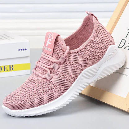 Women Casual Shoes Fashion, Breathable Walking Mesh Flat Shoes Sneakers, Gym Vulcanized Shoes, Purple Female Footwear