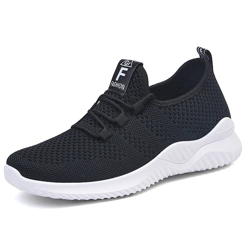 Women Casual Shoes Fashion, Breathable Walking Mesh Flat Shoes Sneakers, Gym Vulcanized Shoes, Purple Female Footwear