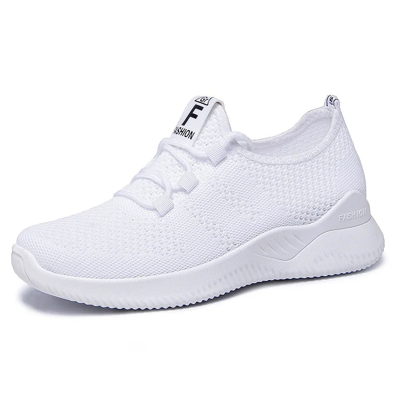 Women Casual Shoes Fashion, Breathable Walking Mesh Flat Shoes Sneakers, Gym Vulcanized Shoes, Purple Female Footwear