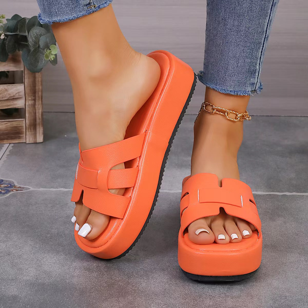 Elevate Your Style: Women's Chunky Sole Summer Sandals, Comfortable Thick-Soled Platform Sandals for All-Day Wear