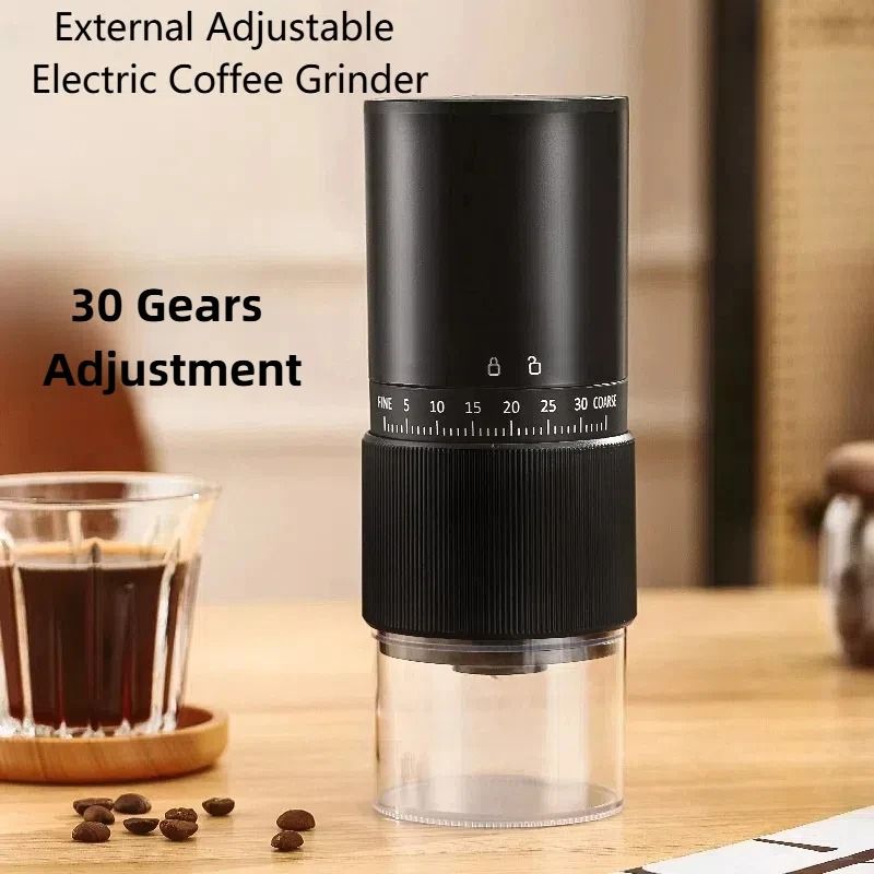 Portable Electric Manual Coffee Bean Grinder 30 Adjustable Gears Rechargeable Burr Grinder For Espr 2