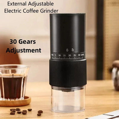 Portable Electric Manual Coffee Bean Grinder 30 Adjustable Gears Rechargeable Burr Grinder For Espr 2