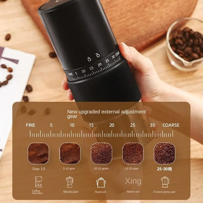 Portable Electric Manual Coffee Bean Grinder 30 Adjustable Gears Rechargeable Burr Grinder For Espr 4